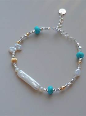 纯银14K包金天然珍珠小众手链女