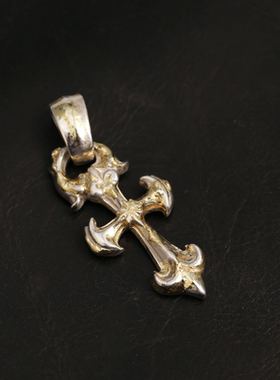 三沐BillWallLeather欧美殿堂BWL鎏金十字架吊坠纯银情侣项链潮饰