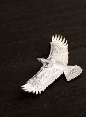 三沐高桥吾郎风格鹫见太郎中鹰925纯银印第安鹰坠 项链吊坠