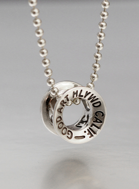 纯银珠链男女款GA桶珠项链吊坠