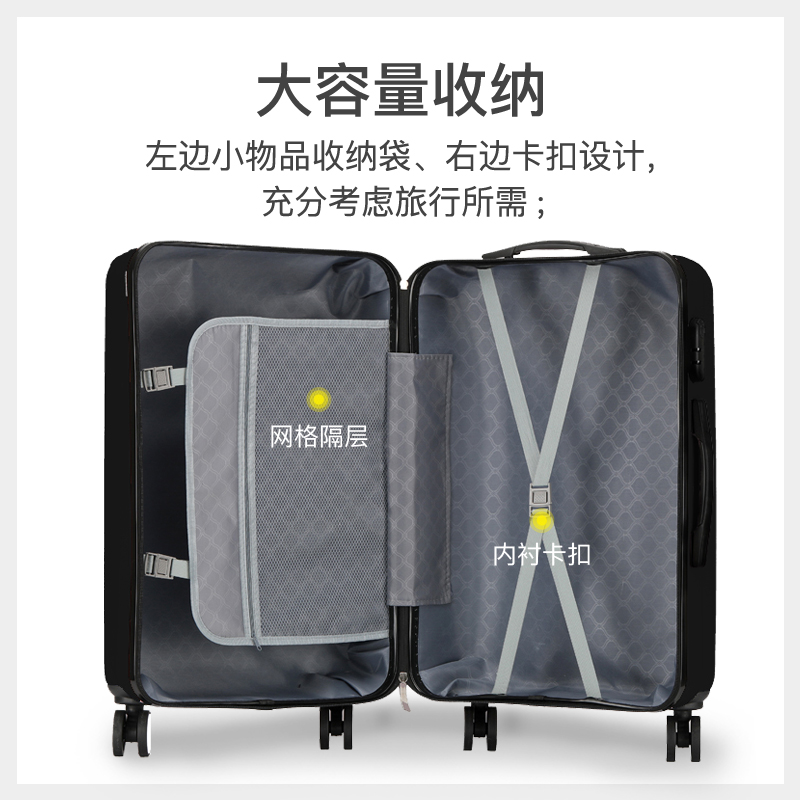 新款加固行李箱男小型拉杆密码皮箱女学生拉链大容量旅行箱万向轮 - 图3