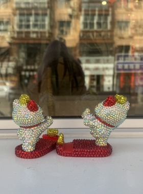 手工贴钻卡通模型懒人手机支架