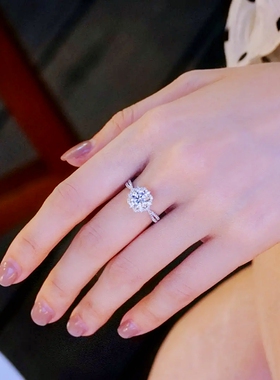 新品艾莎公主莫桑钻戒复古小众