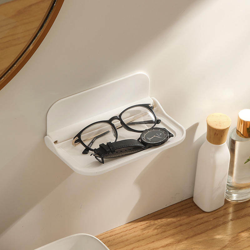 卫生间手机置物架浴室墙上放床头厕所免打孔宿舍可折叠板托盘收纳