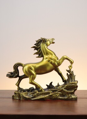 马年吉祥摆件马到成功铜奔马跃马