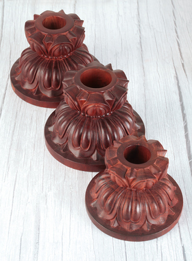 非洲檀木实木手摇底座莲花