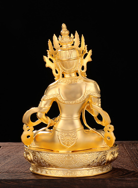 金刚萨埵佛像摆件神台佛像家用金刚手菩萨摩诃萨S999纯银镀金15cm