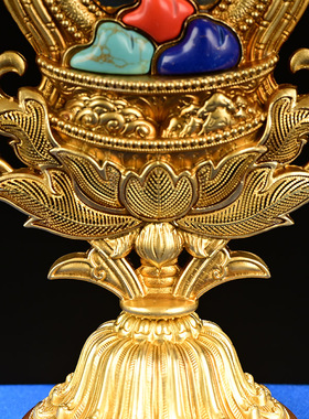 慧宝八瑞物集合纯铜供桌摆件家用佛堂供奉密宗佛前供奉用品准提镜