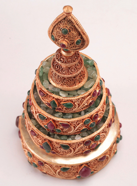 圆莲花尼泊尔手工曼扎盘