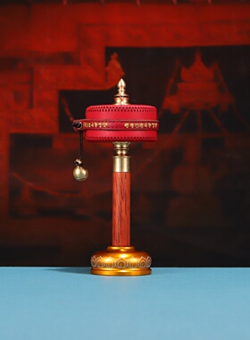 藏式手摇转经简迷你随身黄铜加皮