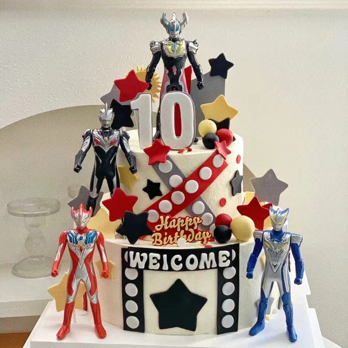 上海赛罗迪迦泽塔奥特曼打怪兽儿童男孩生日蛋糕十周上海广州深圳,淘宝优惠券,粉丝福利购,淘宝优惠卷