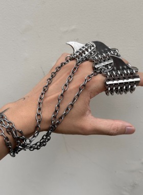 IIIMIII爪牙形暗黑链条戒指手链