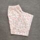 Summer cotton silk pajamas women's large size floral artificial cotton home pants thin anti-mosquito pants air-conditioned pants nine-point long pants fat
