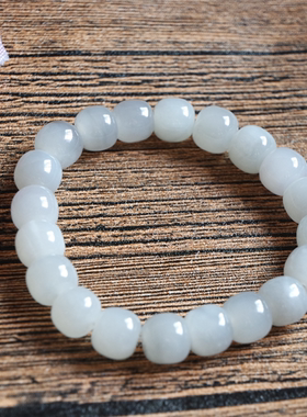 青海料佛珠冰透男女款和田玉手串