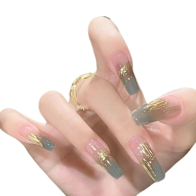 【1710人收藏】纯手工穿戴香风美甲新款ins鎏金可拆卸魔镜渐变美 - 图2