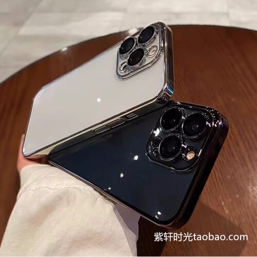 金属黑色电镀12硬壳13适用OPPOReno11/10手机壳8/9亚克力7pro全包镜头Findx7x/8透明x6/x5硅胶X3防摔N - 图1