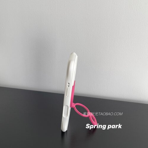 韩系ins风玫红色双面磁吸三折叠支架适用苹果17promax手机壳iPhone17pro波漾液态硅胶16pro白色耐脏15/14防摔 - 图3