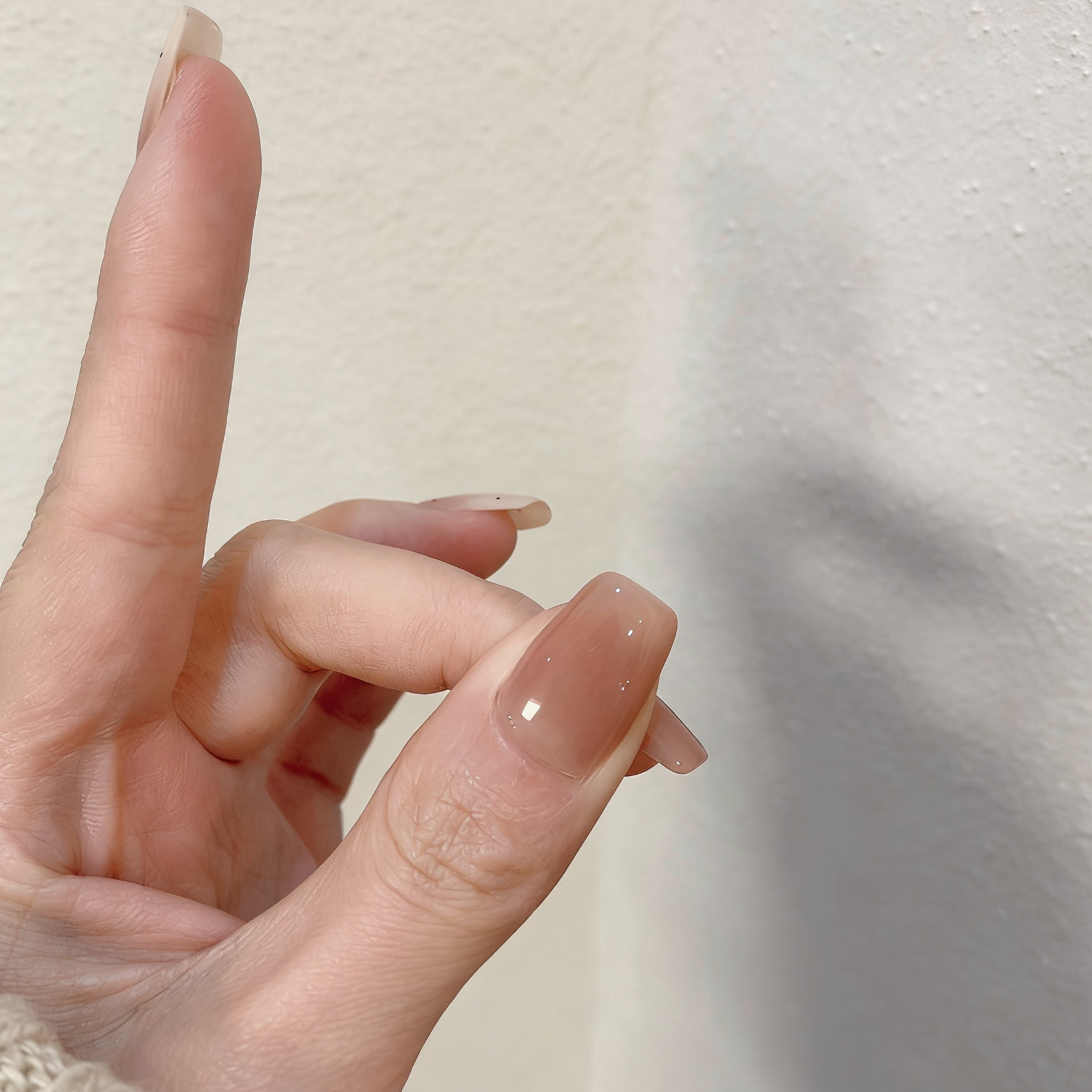 裸杏红豆渐变手工穿戴甲纯欲裸色清透素雅气质百搭高级感美甲贴片,淘宝优惠券,粉丝福利购,淘宝优惠卷