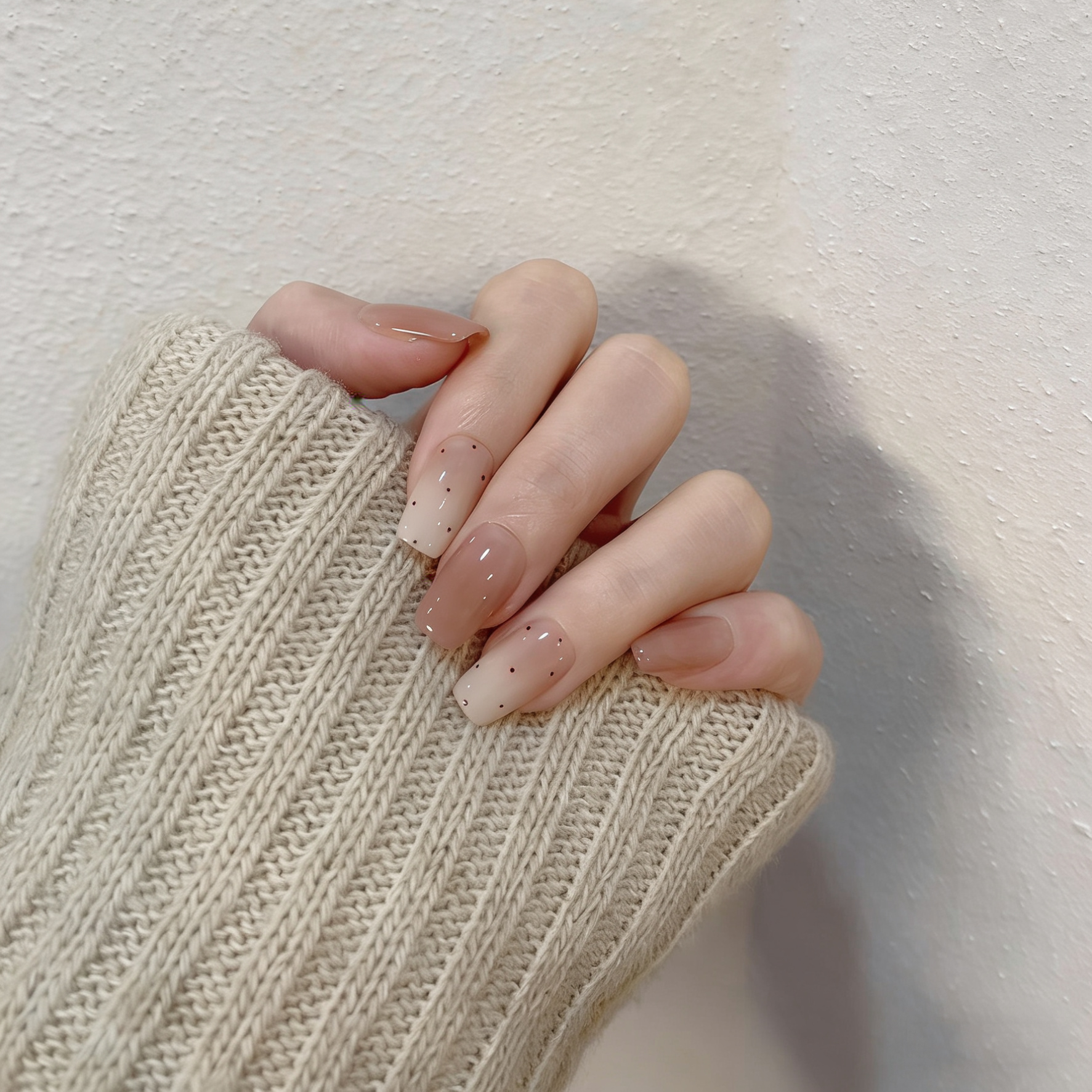 裸杏红豆渐变手工穿戴甲纯欲裸色清透素雅气质百搭高级感美甲贴片,淘宝优惠券,粉丝福利购,淘宝优惠卷