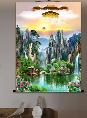 仙家画堂口天宫仙境山水壁画
