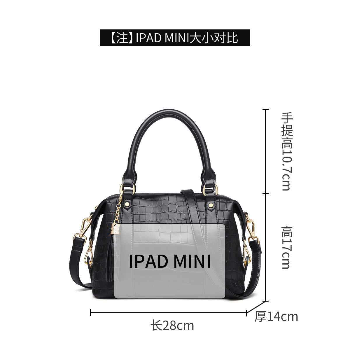 老人头2020新款百搭真皮波士顿包 老人头箱包女士包袋