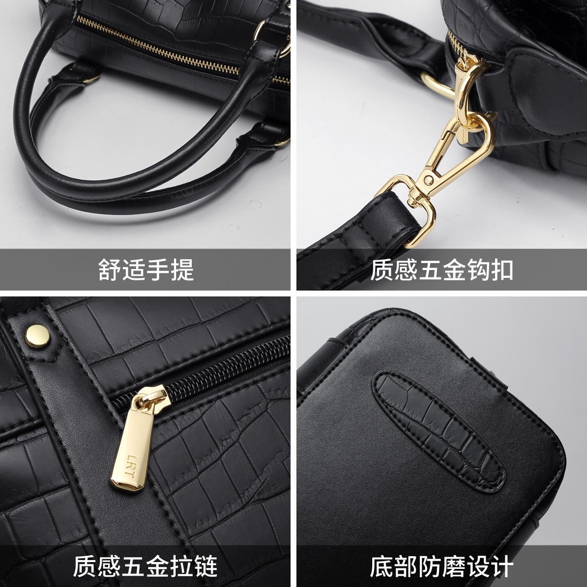 老人头2020新款百搭真皮波士顿包 老人头箱包女士包袋