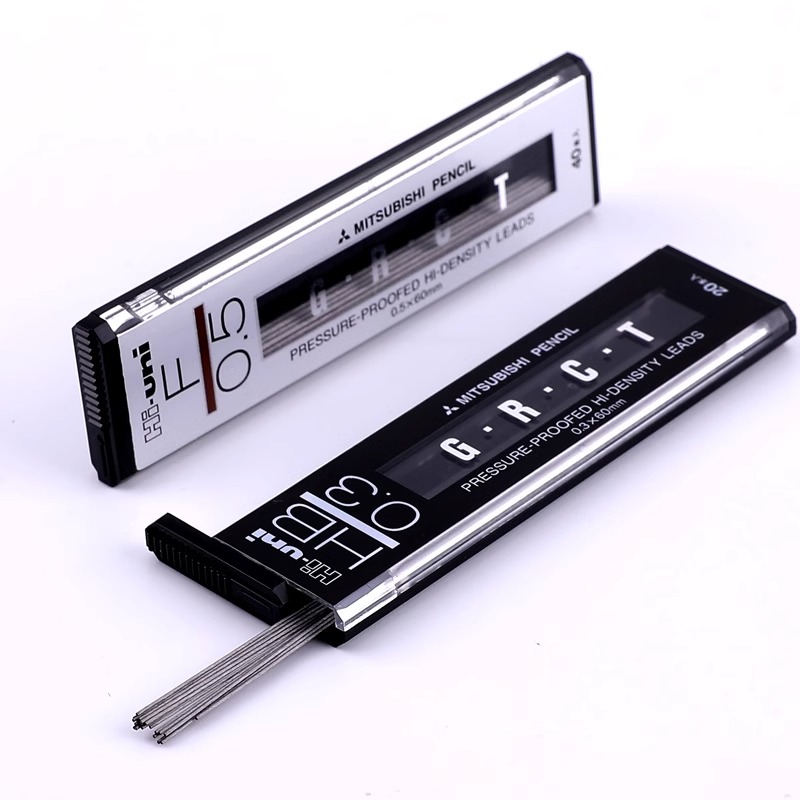 日本三菱Hi-UNI05-300自动铅笔替芯铅芯顺滑笔芯不易断0.3|0.5mm-图0