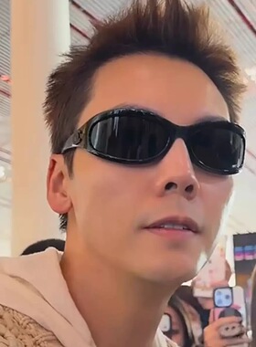 美式痞帅猫眼弧面防紫外线墨镜