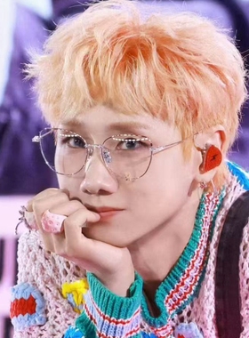 小熊装饰眼镜镶钻猫眼平光镜防晒