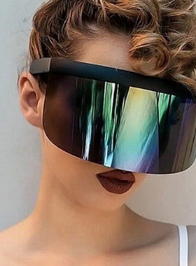 防晒一体连体墨镜超大镜片太阳帽