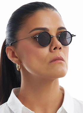 圆形复古朋克风小众小框日系眼镜