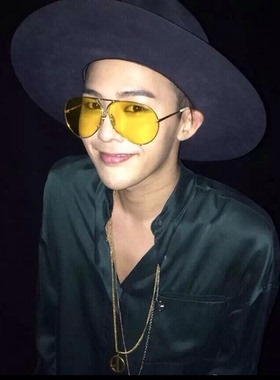 韩国ulzzang原宿风gd黄色太阳镜