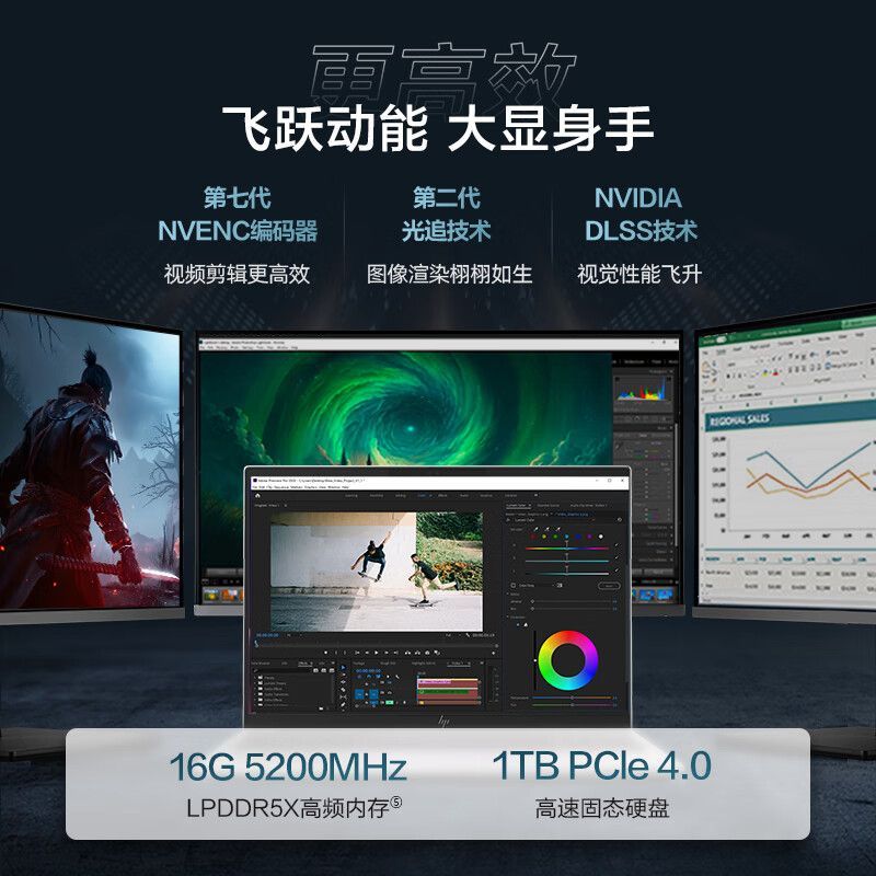 惠普HP星BookPro16轻薄笔记本电脑13代酷睿i7 RTX3050 2.5K 120Hz - 图2