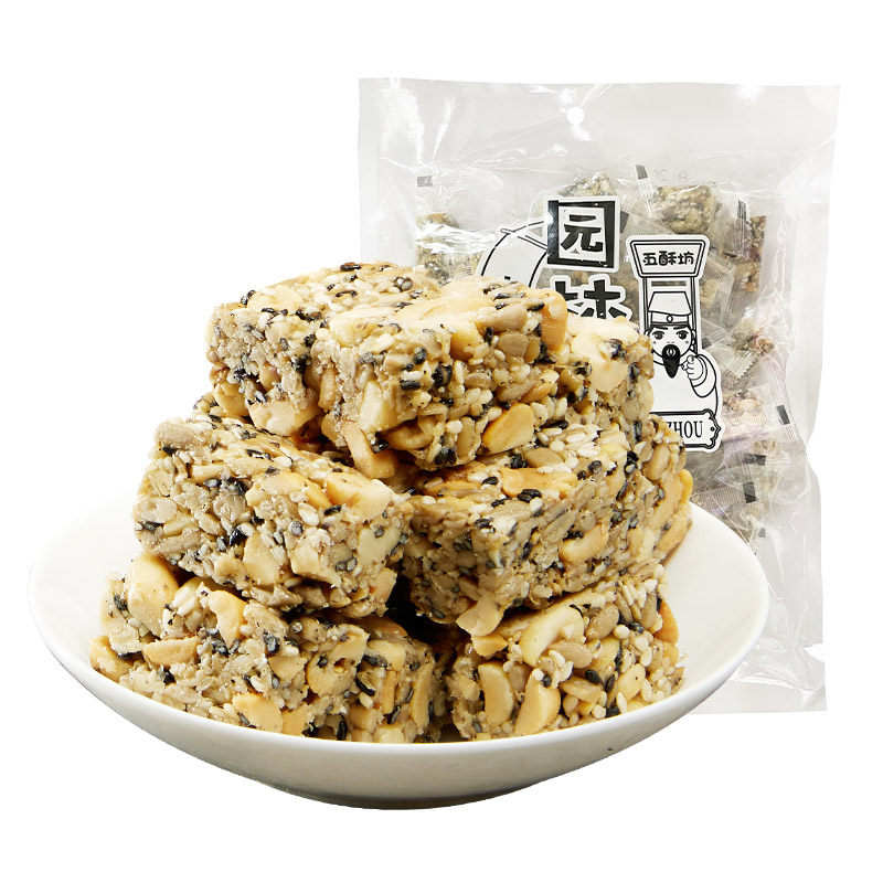 五酥坊果仁酥花生葵花仁酥糖小零食独立小包装黑芝麻糖果