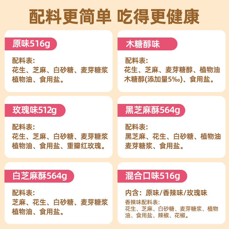 黄老五花生酥516g四川特产小吃健康零食老年人食品年货糕点糖果