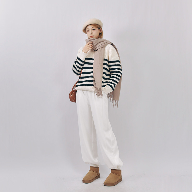 束脚卫裤女秋季新款裤子休闲宽松显瘦潮流美式白色萝卜哈伦运动裤,淘宝优惠券,粉丝福利购,淘宝优惠卷