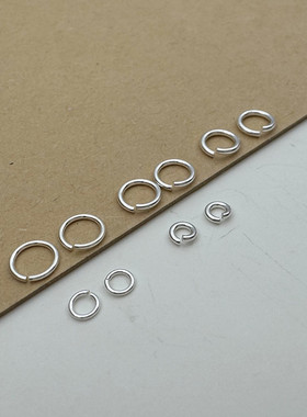 diy纯银3mm5mm项链连接开口圈