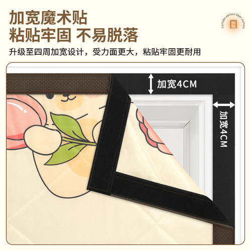 冬季家用加厚棉门帘防走冷保暖隔音防风PU空调帘子免打孔保温挂帘 - 图1
