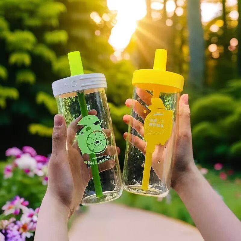 网红吸管杯子高颜值玻璃杯便携水杯果汁夏季耐高温大容量新款水杯,淘宝优惠券,粉丝福利购,淘宝优惠卷