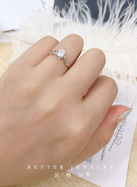 花瓣钻戒纯银复古定做空托