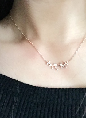纯银树枝韩版时尚风百搭锁骨链