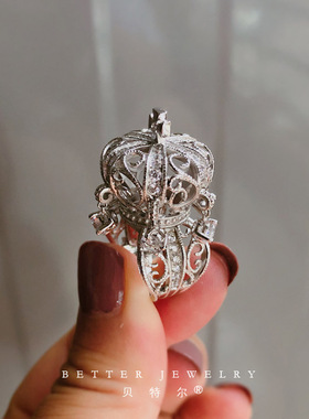 定做豪华复古皇冠戒指女王款王冠