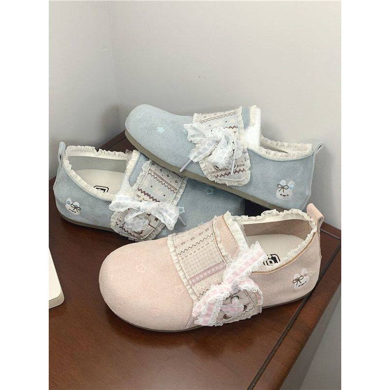 多巴胺高颜值薄底勃肯休闲鞋子2026春夏百搭一脚蹬蕾丝豆豆鞋秋冬,淘宝优惠券,粉丝福利购,淘宝优惠卷