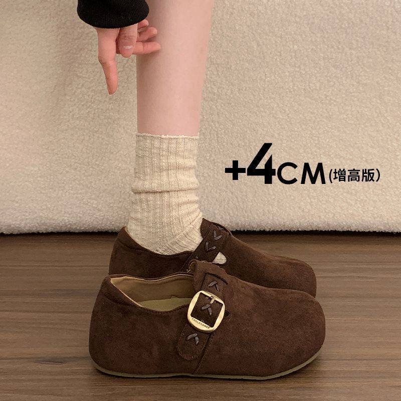 内增高厚底全包勃肯鞋女鞋子2026春季新款一脚蹬丑萌豆豆乐福单鞋,淘宝优惠券,粉丝福利购,淘宝优惠卷
