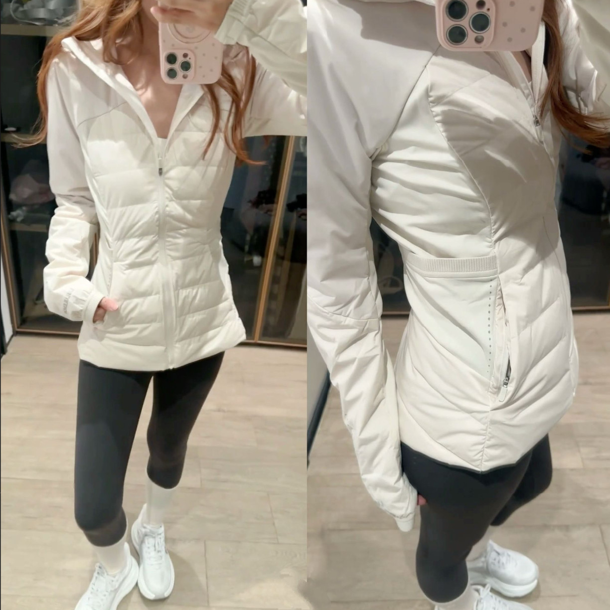 连帽修身健身排骨羽绒服女户外防风跑步运动外套高级感保暖瑜伽服,淘宝优惠券,粉丝福利购,淘宝优惠卷