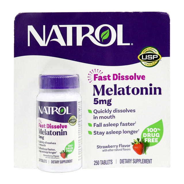 American Natrol Melatonin 5mg ລົດຊາດສະຕໍເບີຣີ