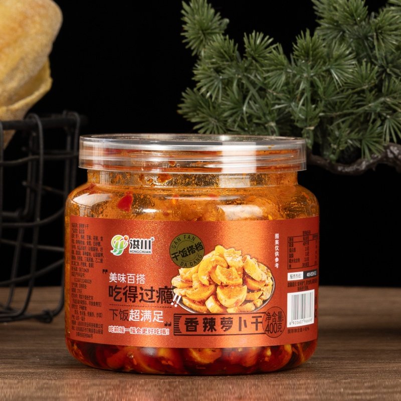 洪川香辣萝卜干麻辣萝卜丁条罐装正宗鲜脆嘎嘣脆开味下饭送粥配菜,淘宝优惠券,粉丝福利购,淘宝优惠卷