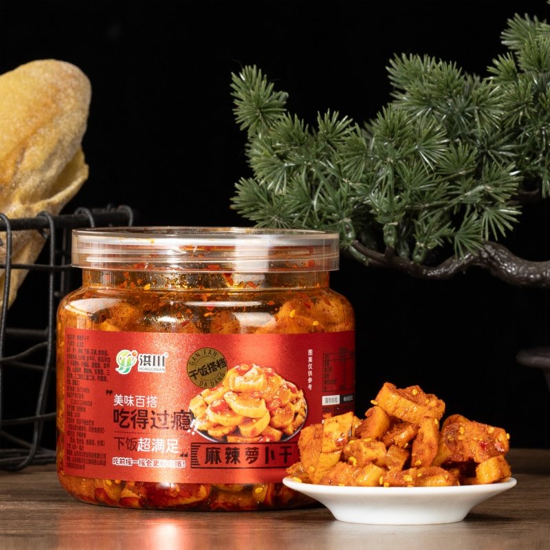洪川香辣萝卜干麻辣萝卜丁条罐装正宗鲜脆嘎嘣脆开味下饭送粥配菜,淘宝优惠券,粉丝福利购,淘宝优惠卷