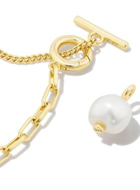 代购Kendra Scott女士项链优雅简约精致时尚金色白色珍珠