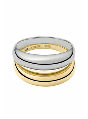 代购Fossil化石女士戒指简约经典优雅百搭金色银色金属材质